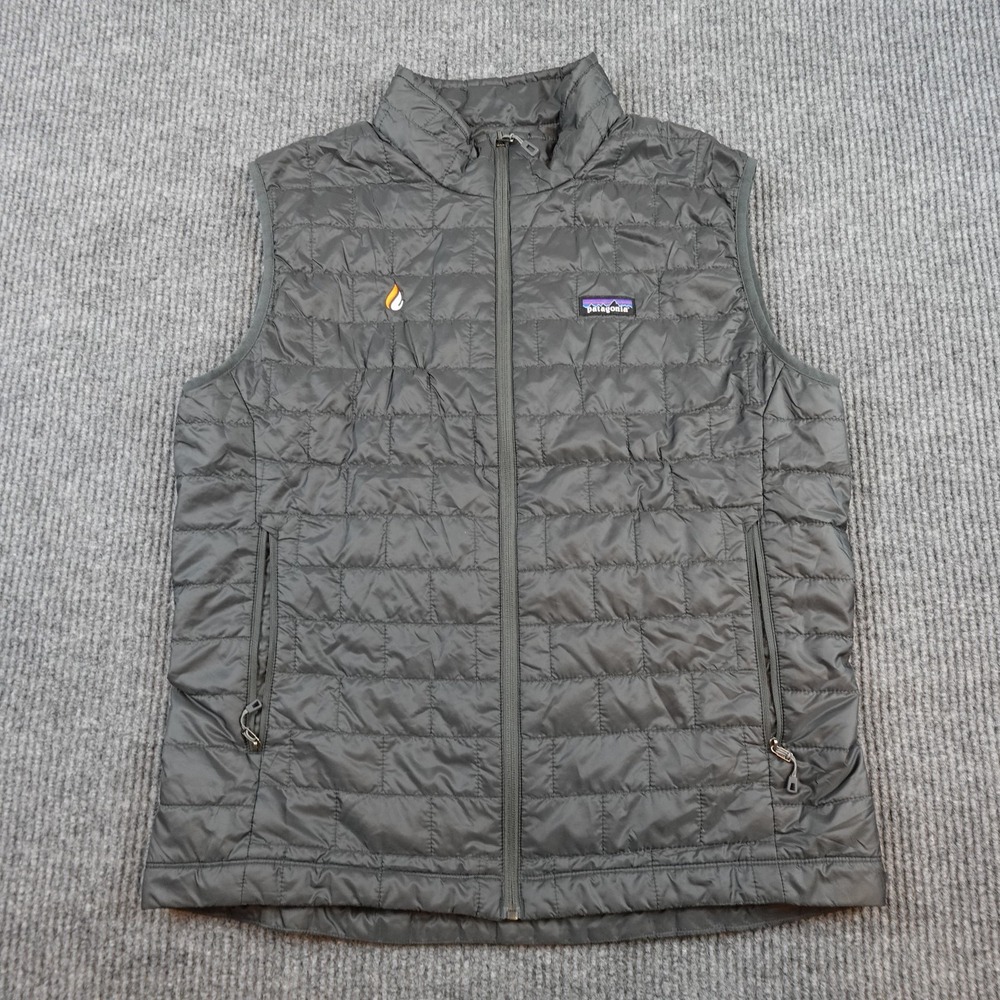Patagonia Nano Puff Vest Mens Large Gray Quilted Full Zip Primaloft Outdoor
